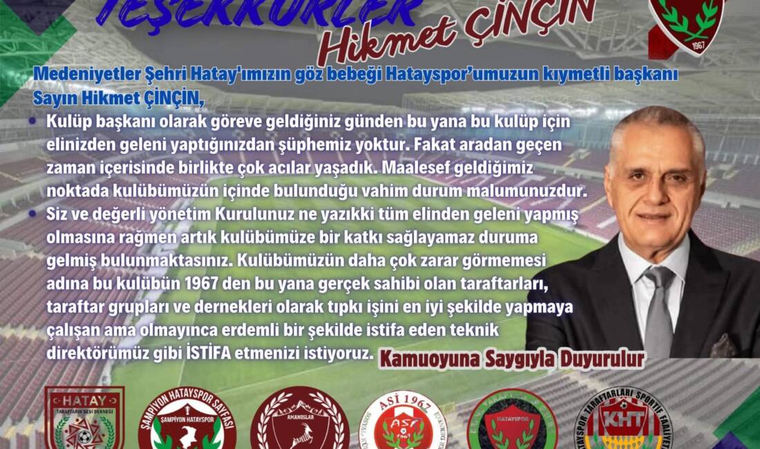 Hüseyin ZORKUN – HATAY – TEKHA Hatayspor taraftar gruplarından Başkan