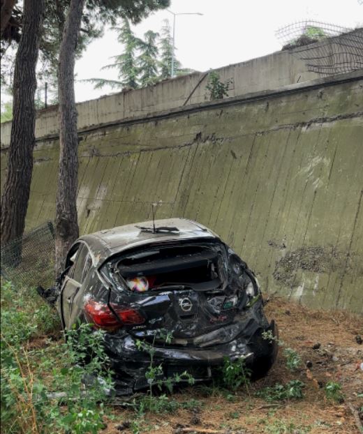 Samsun’un Atakum ilçesinde iki otomobilin çarpışması sonucu meydana gelen trafik