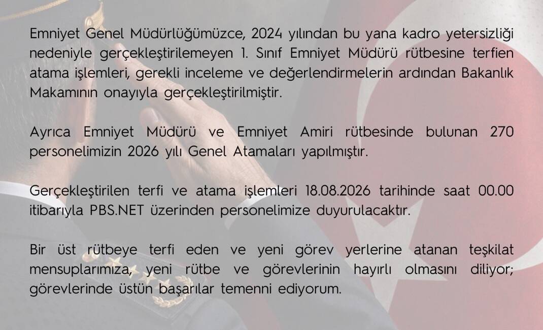ANKARA / TEKHA Emniyet Genel Müdürlüğü bünyesinde 2024 yılından bu