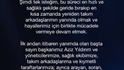 İSTANBUL / TEKHA Fenerbahçe’nin milli futbolcusu Kerem Aktürkoğlu, lig maçında